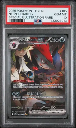 2025 POKEMON JTG EN-JOURNEY TOGETHER #185 N'S ZOROARK EX PSA 10 - Image 1