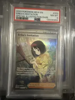 PSA 8 Pokemon TCG Scarlet & Violet Trainer Supporter Erika's Invitation 203/165 - Image 1