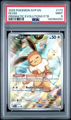 2025 POKEMON SVP EN-SV BLACK STAR PROMO #173 EEVEE PSA 9 - Image 1