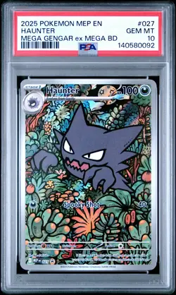 2025 POKEMON MEP EN-ME BLACK STAR PROMO #027 HAUNTER PSA 10 - Image 1