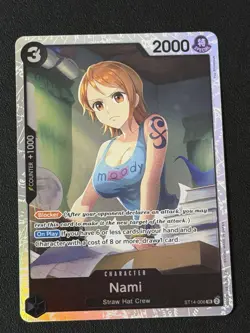 One Piece Card Game Nami ST14-006 SR Super Rare Foil Card NM - Image 1