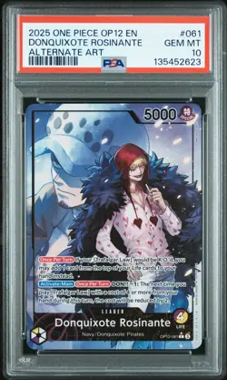 2025 ONE PIECE LEGACY OF THE MASTER ALT ART #061 DONQUIXOTE ROSINANTE PSA 10 - Image 1