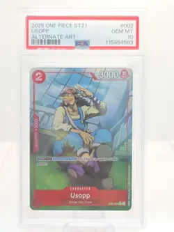 2025 ONE PIECE STARTER DECK ST21-EX GEAR 5 ALTERNATE ART #002 USOPP PSA 10 - Image 1