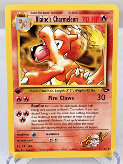 Blaine's Charmeleon 31/132 Gym Challenge Pokemon Card 1st Edition - Near Mint - Image 1