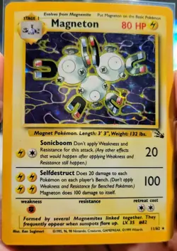 Magneton Holo Rare 11/62 Fossil Set 1999 Pokemon WOTC Vintage Card LP - Image 1