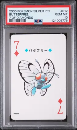 2000 POKEMON SILVER VERSION PLAYING CARDS 7 OF DIAMONDS #012 BUTTERFREE PSA 10 - Image 1
