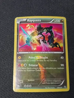 Portuguese Rayquaza 128/124 Black & White Dragons Exalted Holo Pokemon HP - Image 1