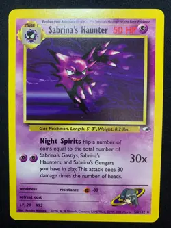SABRINA'S HAUNTER - 058/132 - GYM HEROES - POKEMON CARD - LP - Image 1