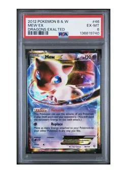 2012 POKEMON BLACK & WHITE DRAGONS EXALTED #46 MEW EX PSA 6 - Image 1