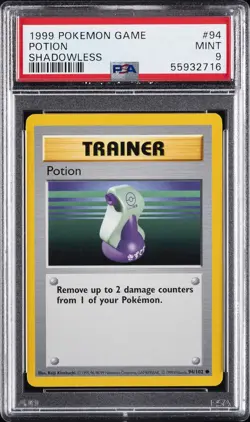 1999 POKEMON BASE SET SHADOWLESS #94 POTION PSA 9 - Image 1