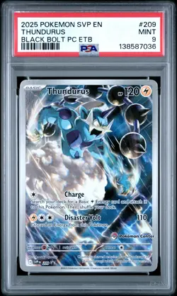 2025 POKEMON BLACK BOLT POKEMON CENTER ETB PROMO SVP #209 THUNDURUS PSA 9 - Image 1