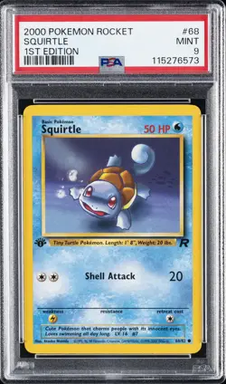 2000 POKEMON ROCKET 1ST ED #68 SQUIRTLE PSA 9 - Image 1