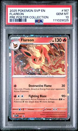 2025 POKEMON SVP EN-SV BLACK STAR PROMO #167 FLAREON PSA 10 - Image 1