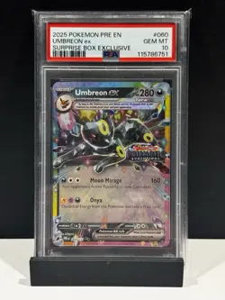 2025 POKEMON PRE SURPRISE BOX EXCLUSIVE #060 UMBREON EX PSA 10 - Image 1