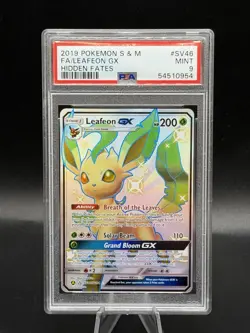 Pokemon Hidden Fates Leafeon GX SV46/SV94 Shiny Full Art Ultra Rare Holo PSA 9 - Image 1