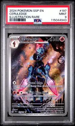 2024 POKEMON SSP EN-SURGING SPARKS ILLUSTRATION RARE #197 CERULEDGE PSA 9 - Image 1