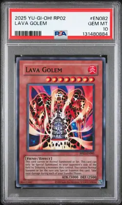 2025 YU-GI-OH! RP02-RETRO PACK 2 #EN082 LAVA GOLEM PSA 10 - Image 1