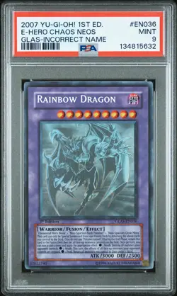2007 YU-GI-OH! GLAS-GLADIATOR'S ASSAULT #EN036 ELEMENTAL HERO CHAOS NEOS PSA 9 - Image 1