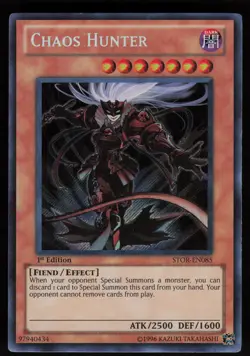 Chaos Hunter STOR-EN085 Secret Rare 1st Edition Yu-Gi-Oh - Image 1
