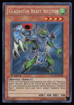 Gladiator Beast Secutor LCGX-EN240 Secret Rare 1st Edition Yu-Gi-Oh - Image 1