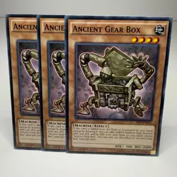 3x Yugioh Ancient Gear Box SR03-EN011 Common - LP-NM 💎 - Image 1