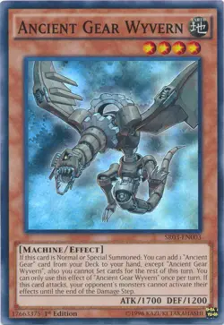 Yugioh! LP Ancient Gear Wyvern - SR03-EN003 - Super Rare - 1st Edition Lightly P - Image 1