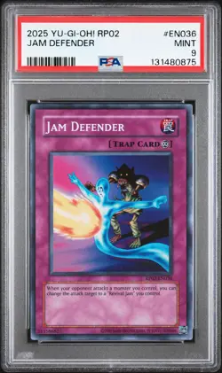 2025 YU-GI-OH! RP02-RETRO PACK 2 #EN036 JAM DEFENDER PSA 9 - Image 1