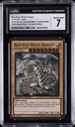 2012 YU-GI-OH! GOLD SERIES HAUNTED MINE #GLD5-EN001 BLUE-EYES WHITE DRAGON CGC 7 - Image 1