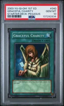 2003 YU-GI-OH! STARTER DECK: PEGASUS 1ST EDITION #040 GRACEFUL CHARITY PSA 10 - Image 1