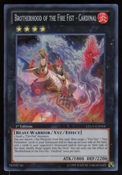 Brotherhood of the Fire Fist - Cardinal LTGY-EN054 Secret Rare 1st Ed Yugioh - Image 1