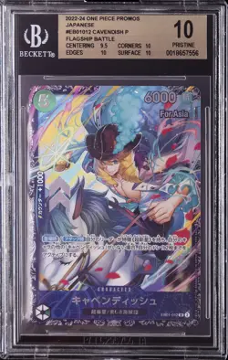 2022-24 ONE PIECE PROMOS JAPANESE FLAGSHIP BATTLE #EB01012 CAVENDISH P BGS 10 - Image 1