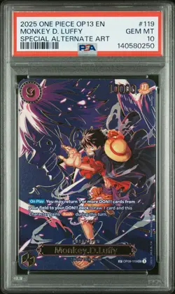 2025 ONE PIECE CARRYING ON HIS WILL SPECIAL ALT ART MONKEY D. LUFFY PSA 10 - Image 1