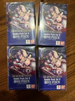 (4) ONE PIECE TCG Double Pack Set DP09 The Azure Sea's Seven FACTORY SEALED-OP14 - Image 1