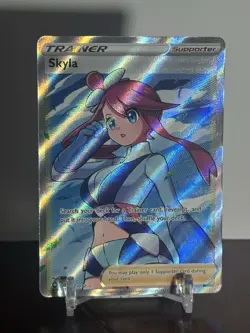 Pokemon TCG Skyla Trainer Shining Fates Ultra Rare Full Art Card 72/72 - Image 1