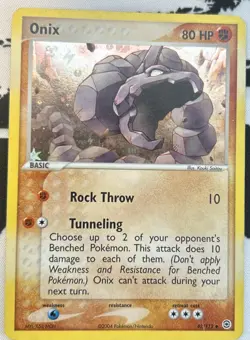 Pokemon TCG Onix Card 42/112 FireRed & LeafGreen Reverse Holo - Image 1