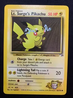 LT. SURGE'S PIKACHU - 081/132 - GYM HEROES - POKEMON CARD - LP - Image 1