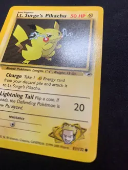LT. SURGE'S PIKACHU - 081/132 - GYM HEROES - POKEMON CARD - LP - Image 3