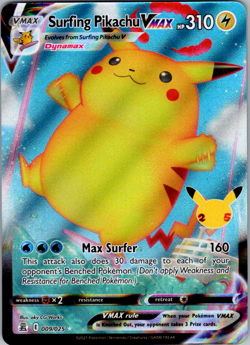 Surfing Pikachu VMAX - 009/025 - Pokemon Celebrations Sword Shield Rare Card NM - Image 1