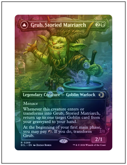 1x Grub, Storied Matriarch, Borderless Art Foil, Lorwyn Eclipsed, Magic MTG NM - Image 1