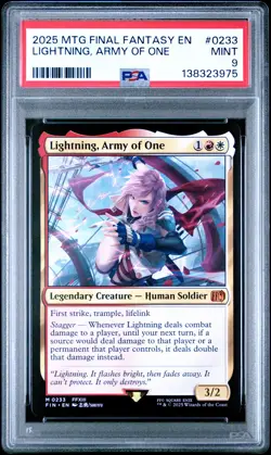 2025 MAGIC: THE GATHERING FINAL FANTASY #0233 LIGHTNING, ARMY OF ONE PSA 9 - Image 1