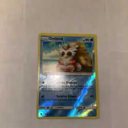 Pokemon TCG Delibird 26/145 SM Guardians Rising Common Reverse Holo LP - Image 1