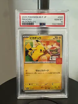 2025 Pokemon Japanese McDonald’s Pikachu #020 PSA GEM MINT 10 - Image 1