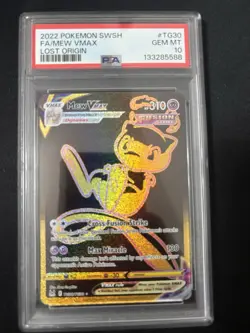 Pokemon Mew VMAX TCG Lost Origin Holo Ultra Rare TG30/TG30 PSA 10 Gem Mint - Image 1