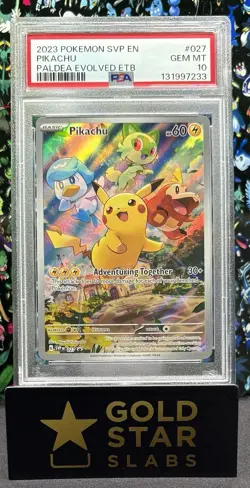 PSA 10 Pikachu Black Star Promo #27 2023 Pokemon Paldea Evolved - Image 1
