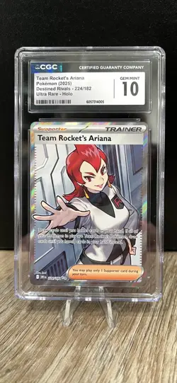 {CGC Gem Mint 10} Team Rocket's Ariana #224 Pokemon Destined Rivals - Image 1