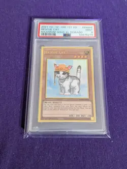 Yugioh: Rescue Cat - MGED-EN006 - Premium Gold Rare - 1st Edition PSA 9 - Image 1