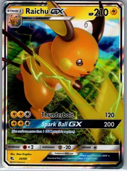 Raichu GX 20/68 Hidden Fates - Pokemon Card - NM - Image 1