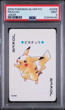 2000 POKEMON SILVER VERSION PLAYING CARDS JOKER #025B PIKACHU PSA 9 - Image 1