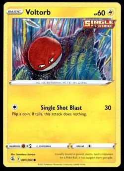 Voltorb 87/264 Pokemon Card Fusion Strike Common 60 HP Near Mint P8 - Image 1