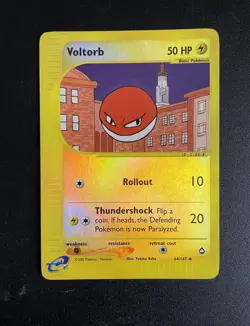 Voltorb | 64/147 | Aquapolis | Reverse Holo | Pokemon Card | LP - Image 1